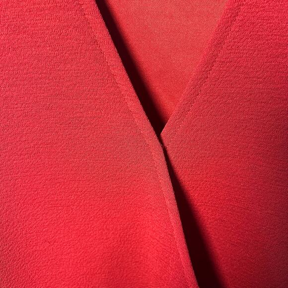 Madewell Texture and Thread Faux Wrap Top in Cranberry Color Size XXL - Picture 5 of 7